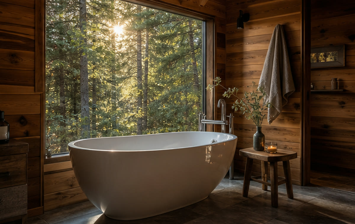 Cedar bathing room